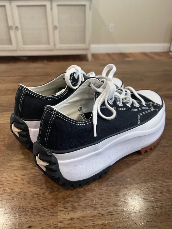Converse All Stars Shoes - Platform Lug-Sole Low-Top Canvas Sneakers - Black/White